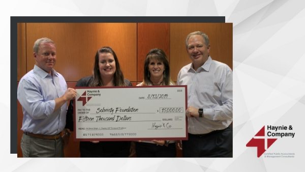 Check Presentation to Sobriety Foundation