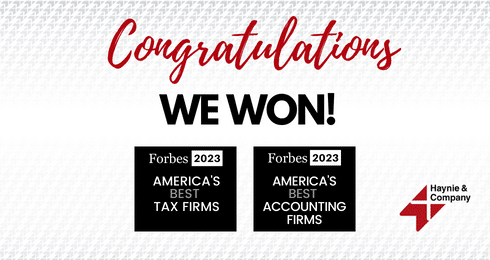 Haynie & Company 2023 Forbes Best Tax and Accounting Firms Badges